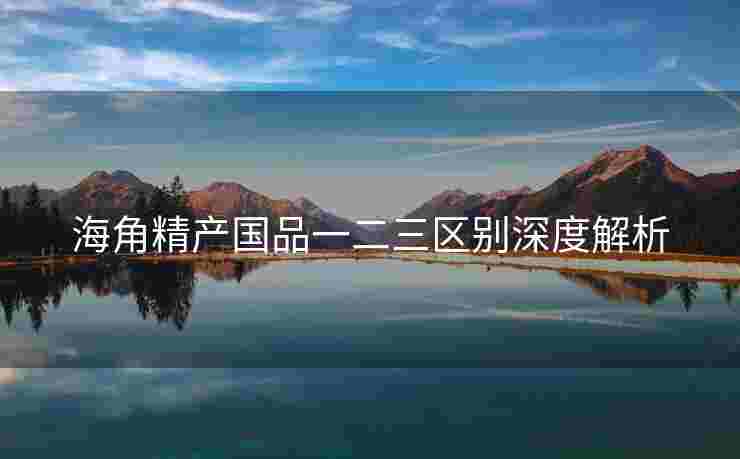 海角精产国品一二三区别深度解析