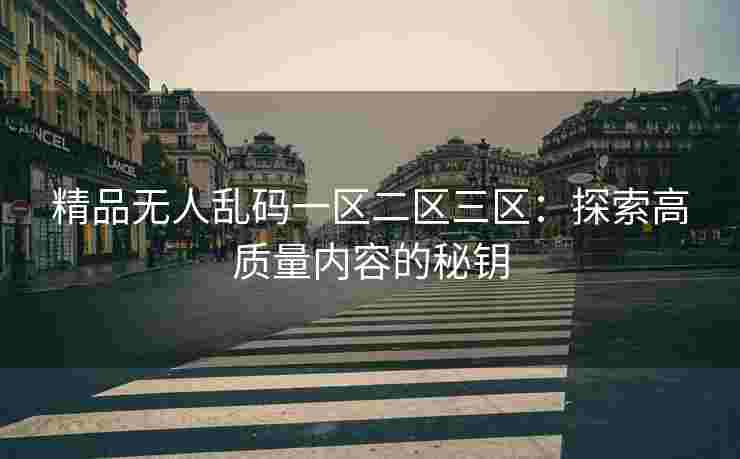 精品无人乱码一区二区三区：探索高质量内容的秘钥