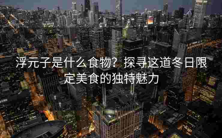 浮元子是什么食物？探寻这道冬日限定美食的独特魅力