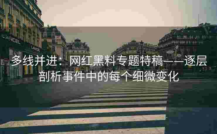 多线并进：网红黑料专题特稿——逐层剖析事件中的每个细微变化