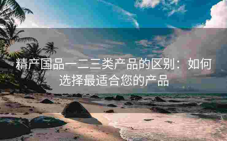 精产国品一二三类产品的区别：如何选择最适合您的产品
